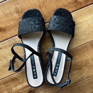 Black sequin sandals ✨